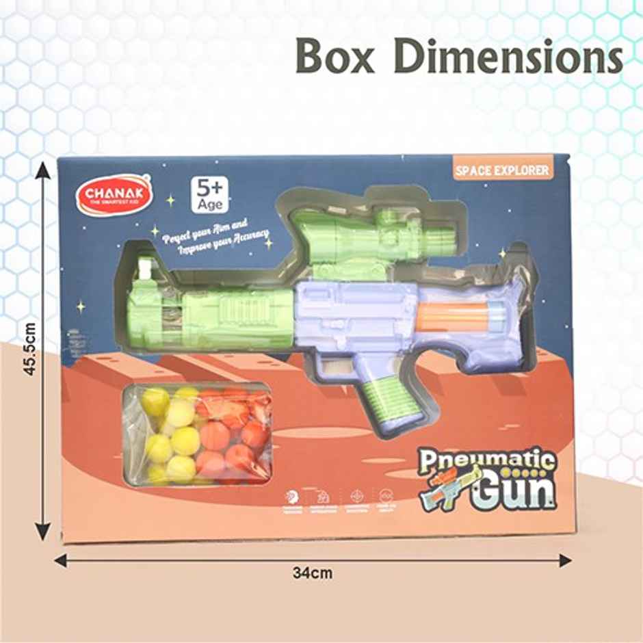 Aditi Toys Space Explorer Pneumatic Gun Include 24 Soft Foam Ball, Indoor/Outdoor, Above 5+, |Green