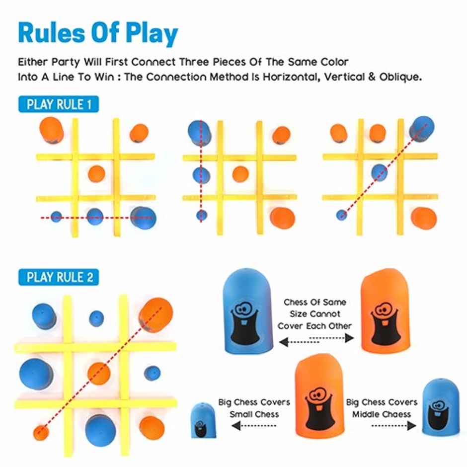 Aditi Toys 3D Gobble Game - Fun Strategy Tic Tac Toe for Kids & Families, Learning Toy for Ages 3+