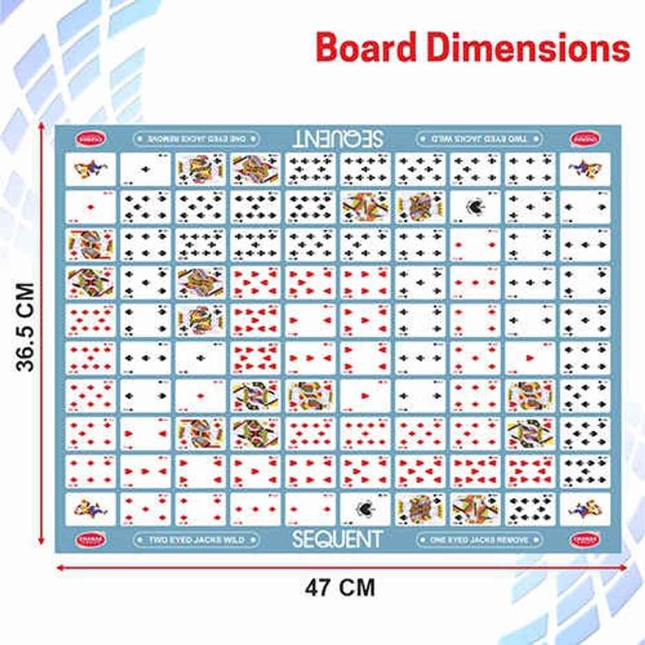 Aditi Toys Make A Sequent Game - Strategy Board Game with Chips & Cards for Kids 7+, BIS Approved