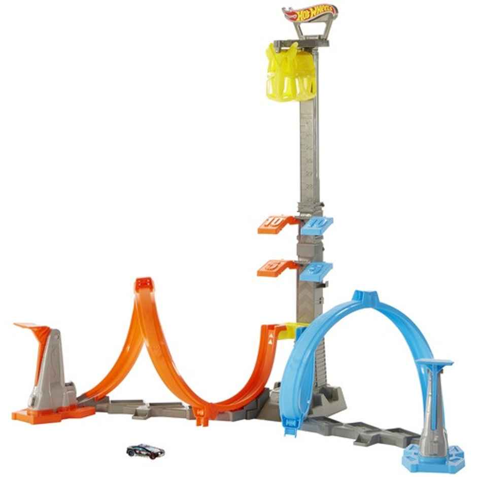 Hot Wheels Loop and Launch Track Set For Kids 5-10 Years Old |Adjustable 2-Foot-Tall Winner s Cage