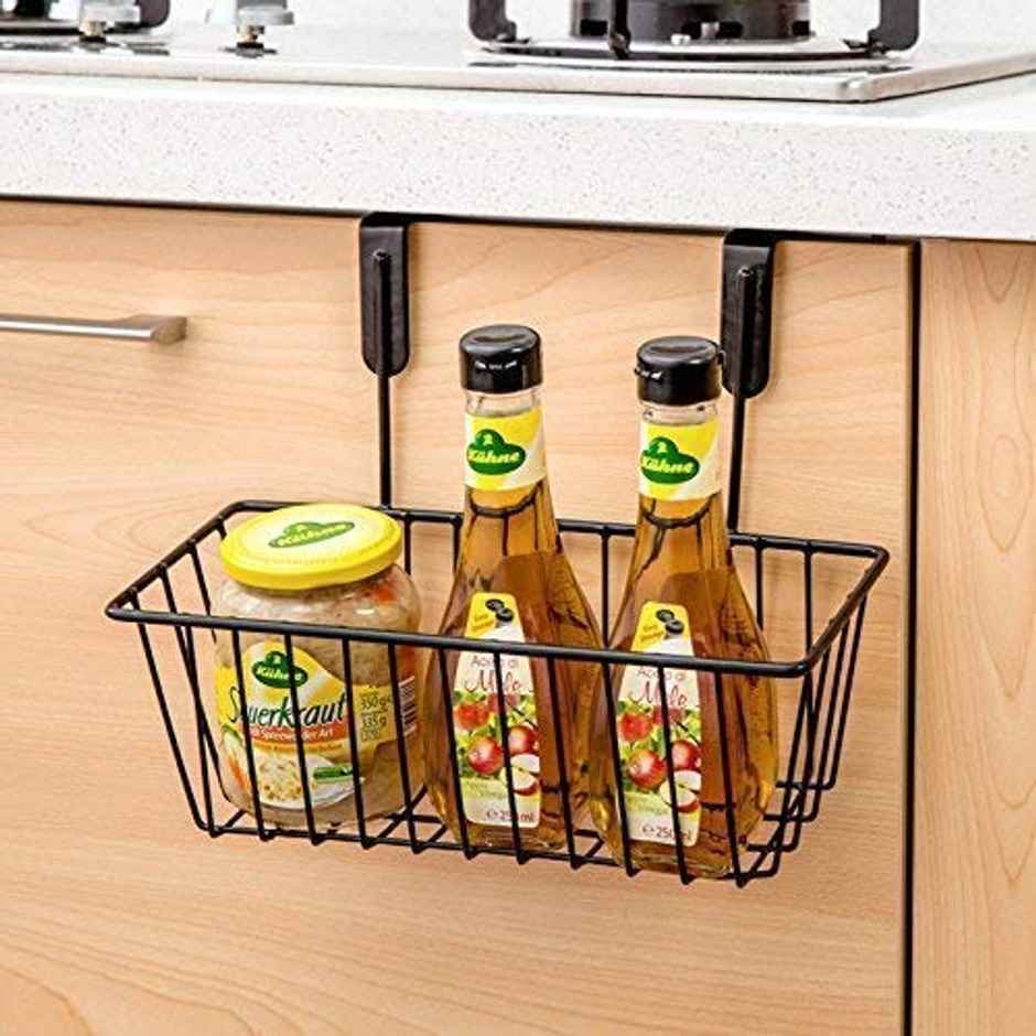 Go Hooked Metal Multipurpose Over Door Basket Hanging Storage