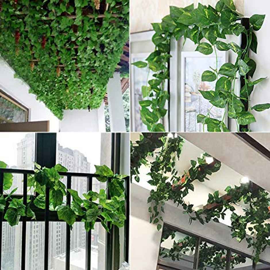 Go Hooked Artificial Plant Leaf Creepers | 8 Creepers 30 Leaves In 1 Creeper | 6 Foot Each | 8 Pack
