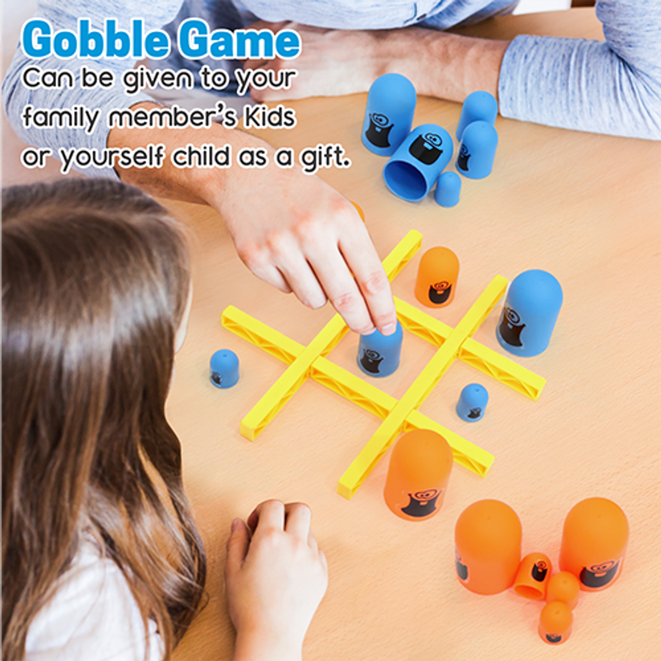 Aditi Toys 3D Gobble Game - Fun Strategy Tic Tac Toe for Kids & Families, Learning Toy for Ages 3+