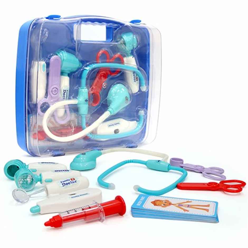Aditi Toys Transparent Doctor Set Briefcase | 9 Pcs LED Pretend Play Medical Kit for Kids | 3+ years
