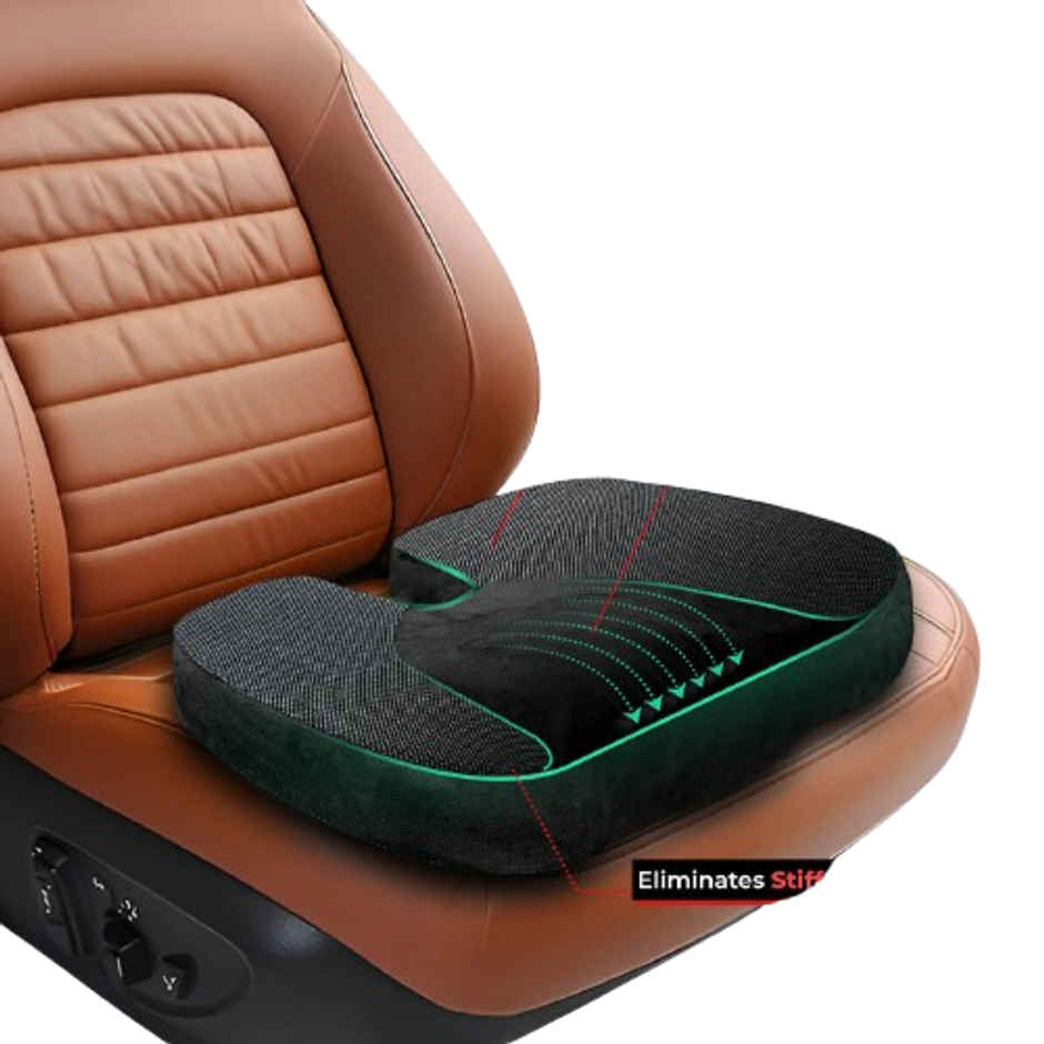 Trajectory Ultimate Car Seat Pillow With Advancedx Orthopedic Memory Foam Napolean Black