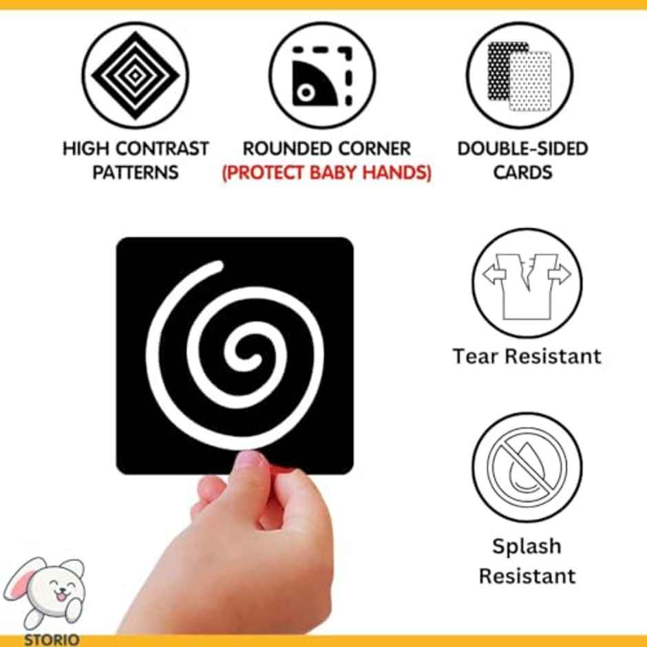 Storio Kids High Contrast Flash Cards For Babies & Infants