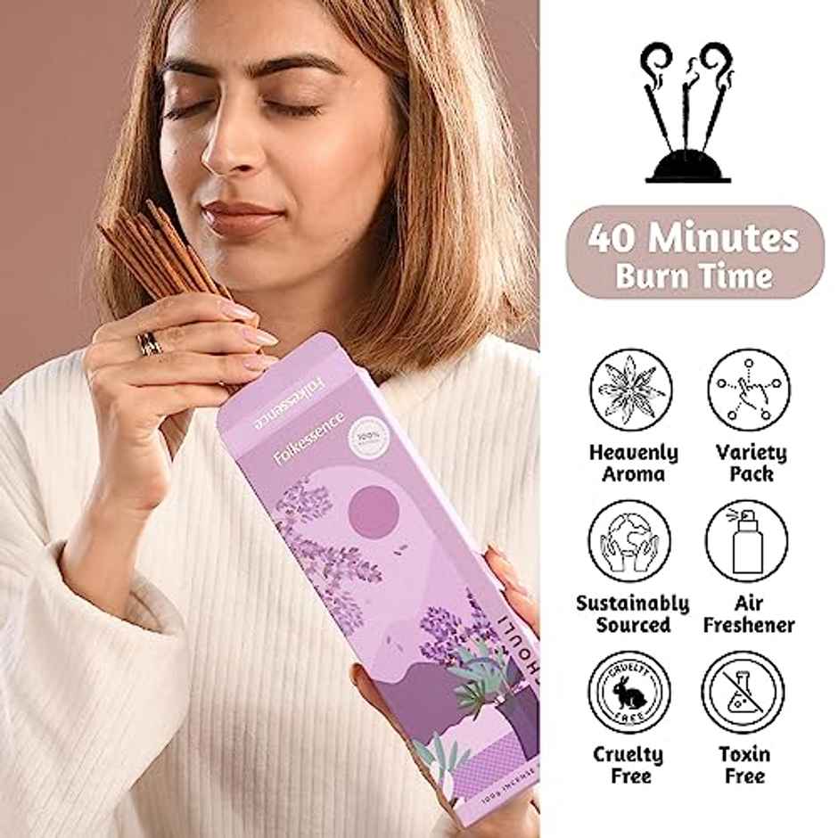 Folkulture Incense Sticks, Pack of 75 Masala Incense Sticks, Patchouli