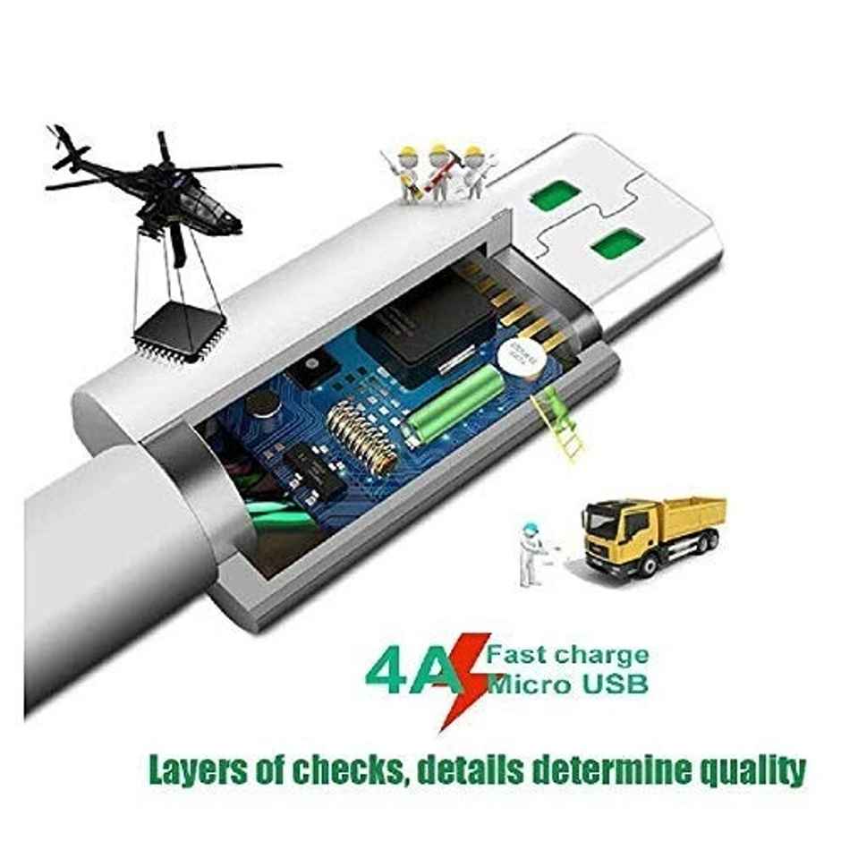 Sounce Charging Flash/Super VOOC Micro USB 7 Pin Data Sync Fast Charging Cable for Oppo Reno, F9 Pro, F11 Pro - Compatible With All Oppo Smartphones, Up to 4Amp, White