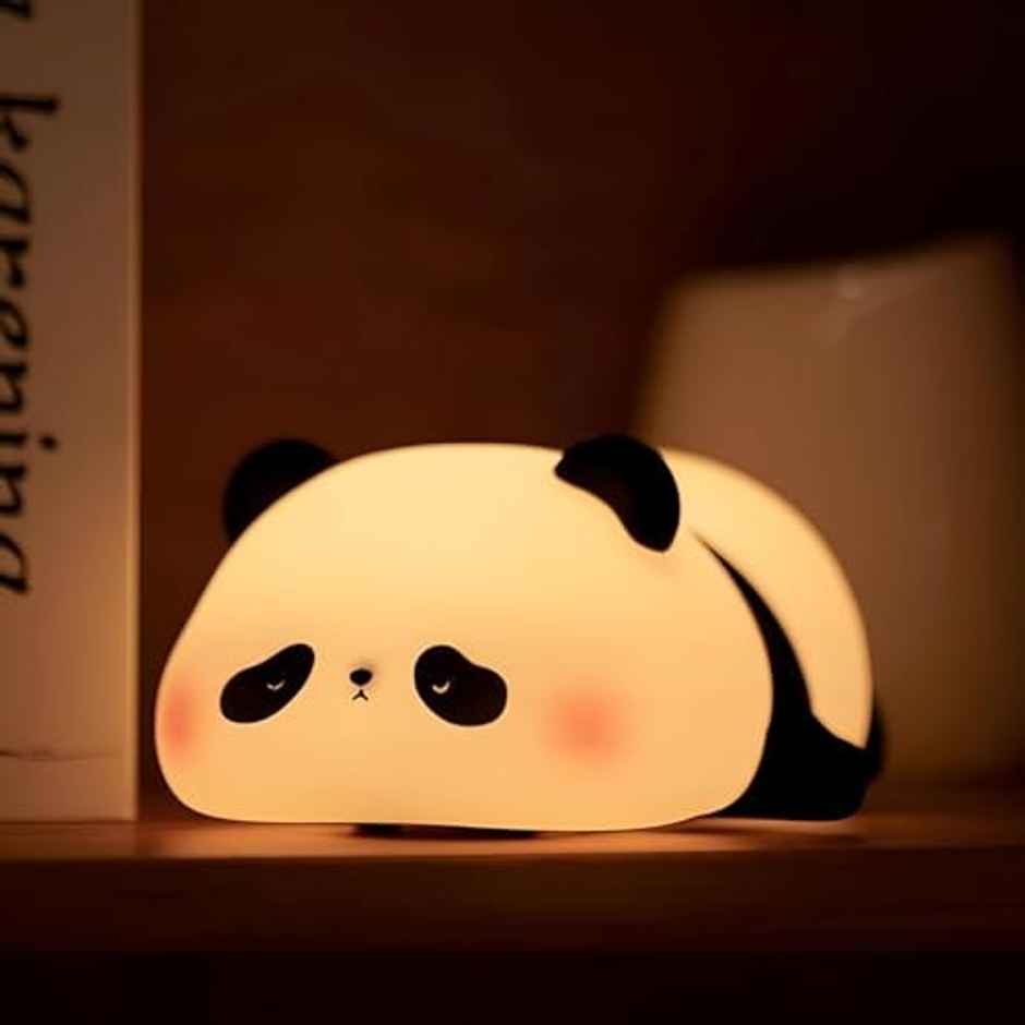 Hashwow Lying Panda Night Light | Soft Silicone | 3-Level Dimmable LED Touch Lamp | Timer Function
