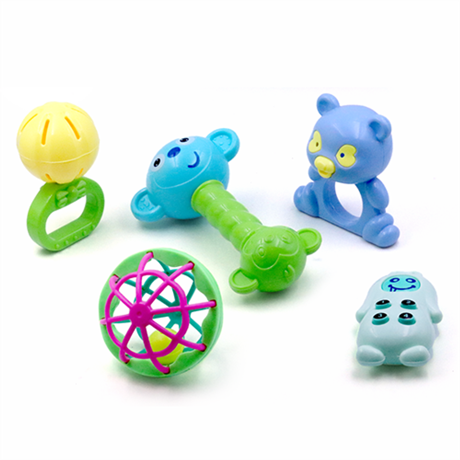 Aditi Toys 5-Piece Baby Rattle Set - Safe, Colourful, 100% BPA Free, Non-Toxic, Infant Grab, Age 0 -6M