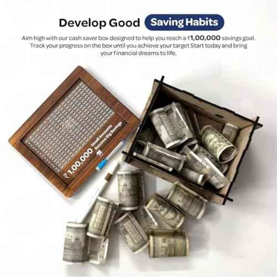 Storio Wooden Money Bank | Carved Coin Box for Kids Savings
