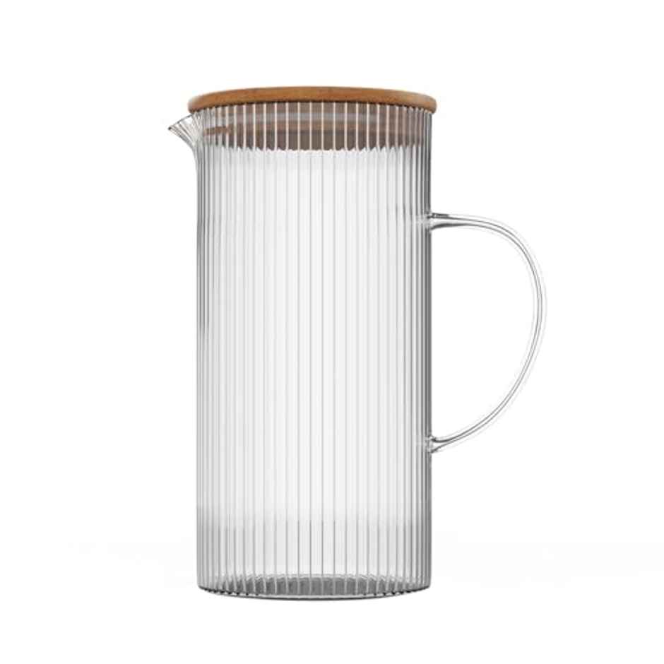 Lifelong Glass Jug | 1.4 L | Bamboo Lid | For Water, Milk, Juice & Lassi