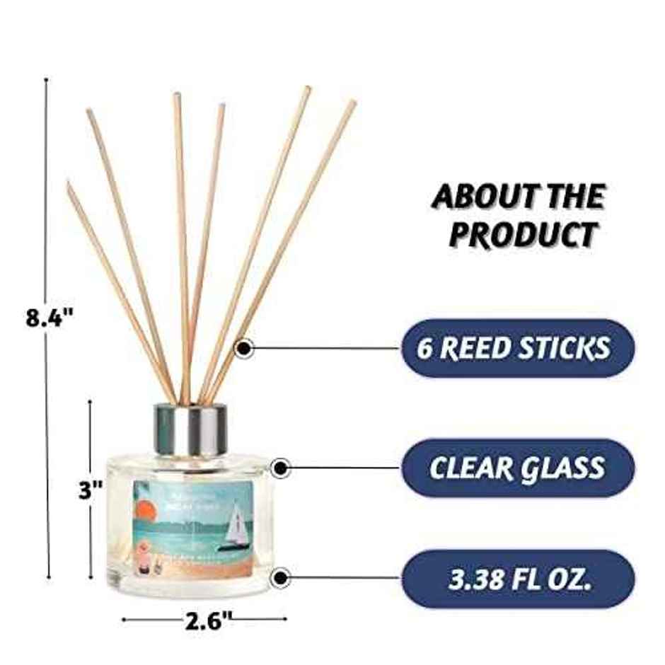 Folkulture Reed Diffuser, 100 ml Aroma , Sea Salt and Bergamont