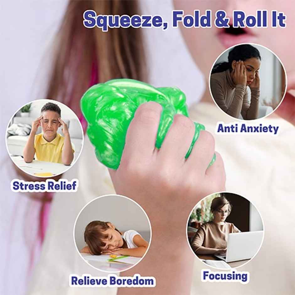 Aditi Toys Glitter Scented Slime Kit, Soft, Non-Sticky, Non-Toxic, Age 5+ | Green