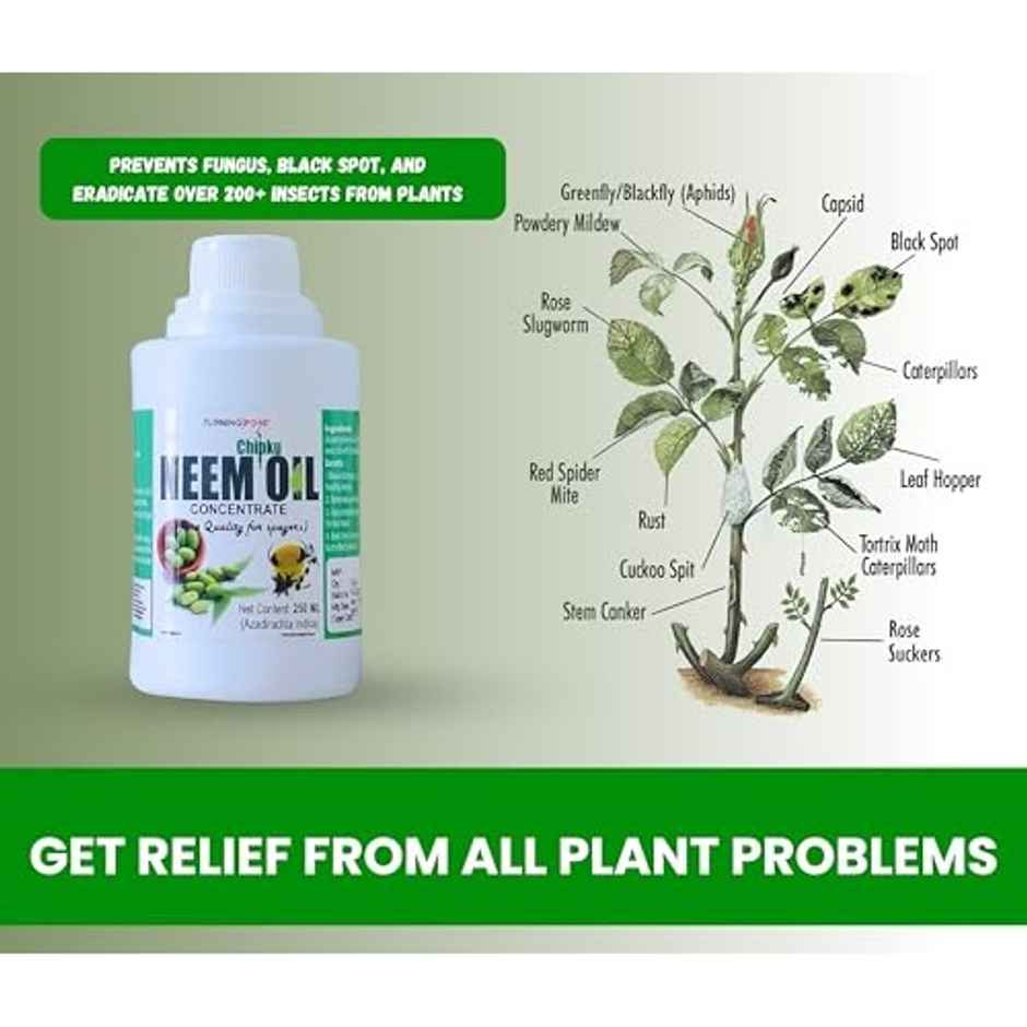 Chipku Pure Cold Pressed Water Soluble Neem Oil 250Ml With Free Spray Gun Concentrate For Plants
