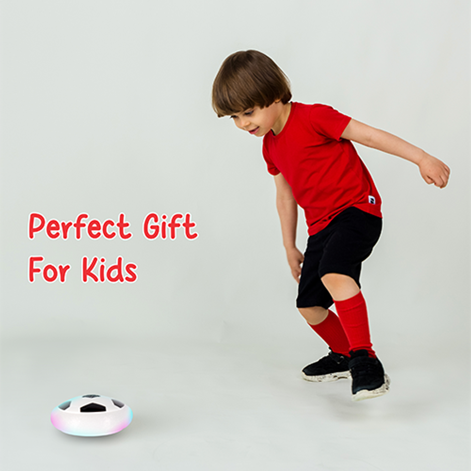 Aditi Toys Air Hover Soccer Light-Up Floating Ball with Soft Foam Bumper Indoor/Outdoor-Age 3+,White
