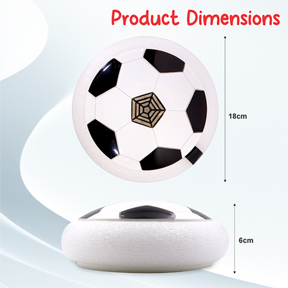 Aditi Toys Air Hover Soccer Light-Up Floating Ball with Soft Foam Bumper Indoor/Outdoor-Age 3+,White