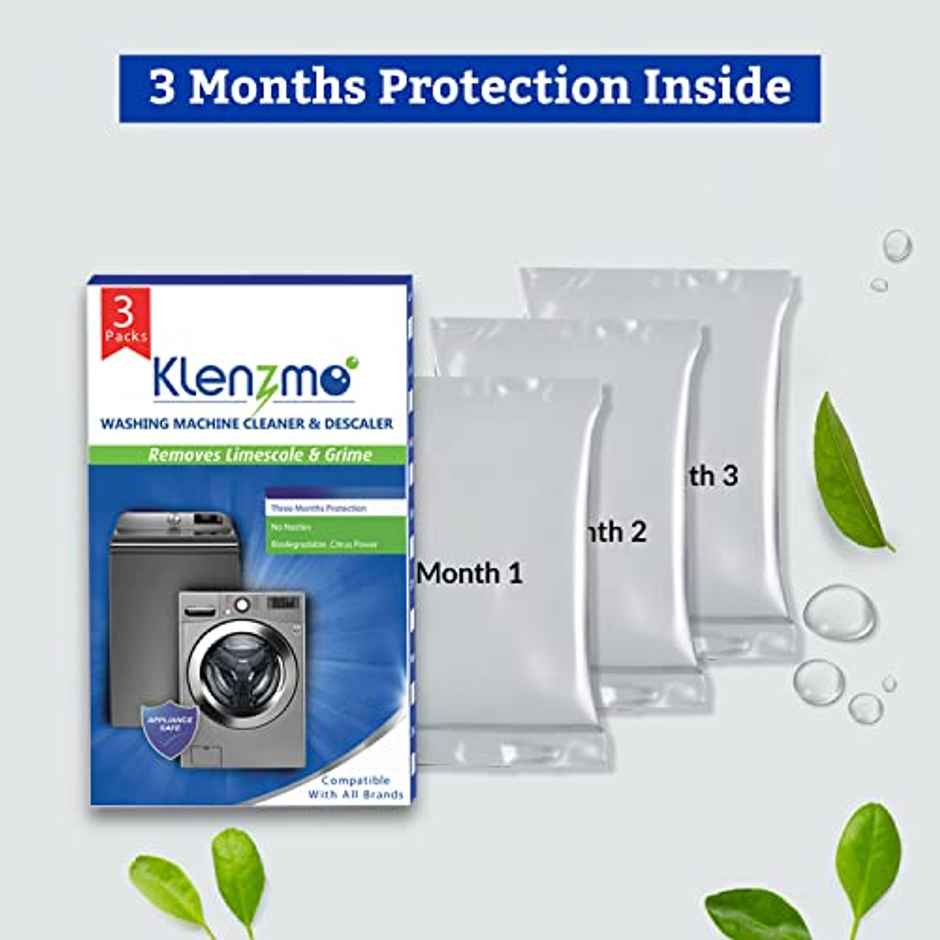 Klenzmo Washing Machine Cleaner Powder (180g) & Klenzmo Chimney Cleaner And Kitchen Degreaser (400ml) Combo