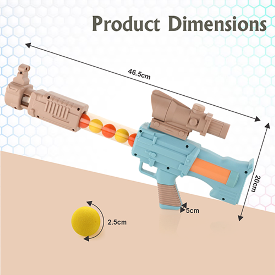 Aditi Toys Space Explorer Pneumatic Gun Include 24 Soft Foam Ball, Indoor/Outdoor, Above 5+, |Brown