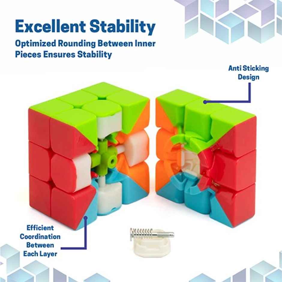 Aditi Toys 3x3 Cube for Kids, Speed Cube Puzzle for Kids & Adults, Stickerless Speed Cube - Age 6 Y+