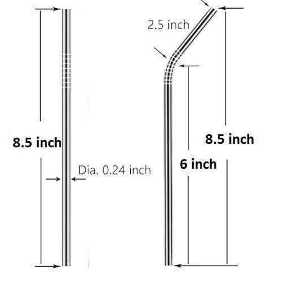 Picfest Stainless Steel Straw Set Of 5