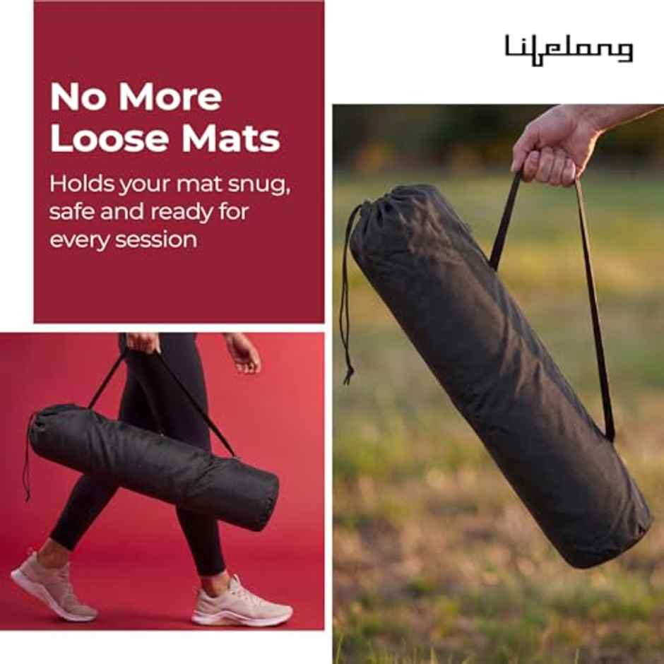 Lifelong Yoga Mat Carry Bag | Polyester | Black