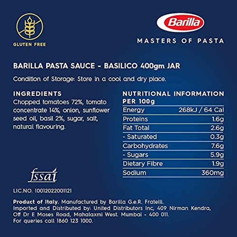 Barilla Basilico Pasta And Pizza Sauce