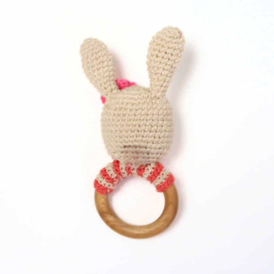 The Kalaa Store Handcrafted Bunny Rattle