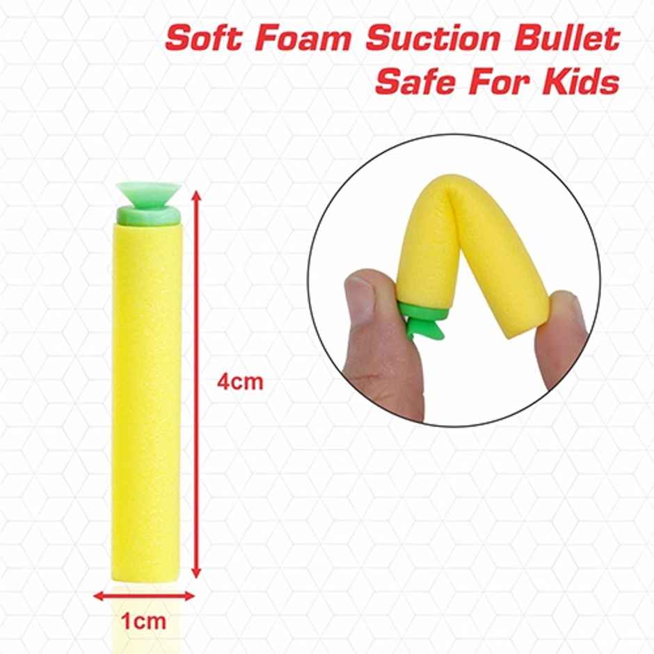 Aditi Toys Six Fire Dart Gun with 6|Dart Drum & 10 Soft Bullet | Arm Toy Gun Above 6+ | Orange