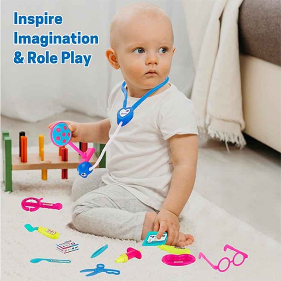 Aditi Toys Doctor Playset - Pretend Play Kit with Foldable Suitcase | For Kids 3+ | Blue
