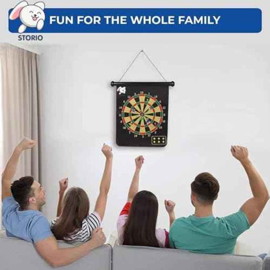 Storio Magnetic Dart Board | Double-Sided Dart Game - 12 inch