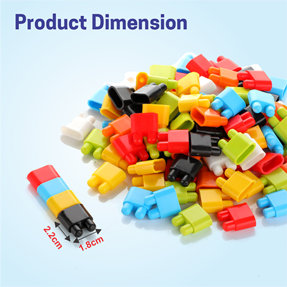 Aditi Toys Bullet Puzzle Blocks - 150 DIY Educational Building Blocks for Kids 3+, BIS Approved