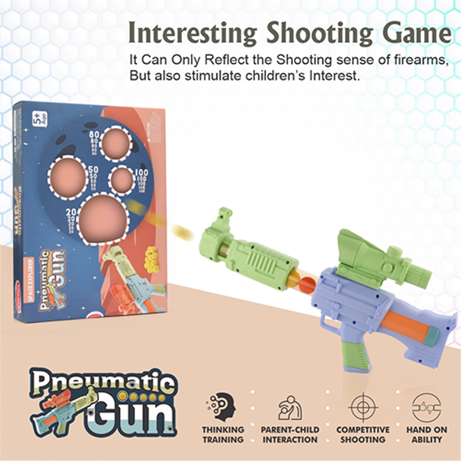 Aditi Toys Space Explorer Pneumatic Gun Include 24 Soft Foam Ball, Indoor/Outdoor, Above 5+, |Green