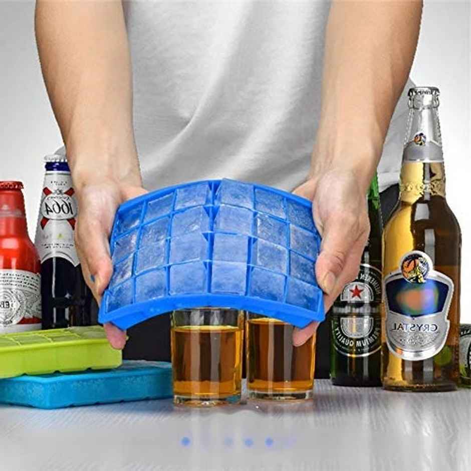 YouBee Silicone Ice Cube Trays | 2 Pcs | 24 Cavity Per Ice Tray | Multi-Color