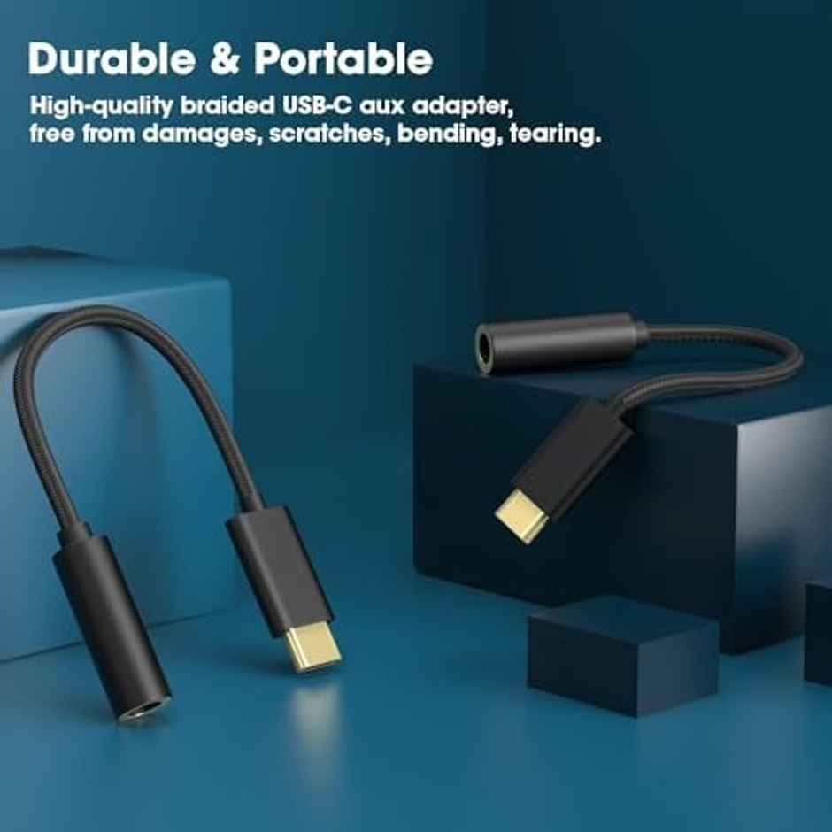 Sounce USB Type-C to 3.5 mm Headphone Jack Adapter for Samsung Galaxy S8- S9-S10-S20-S21 & More, Black