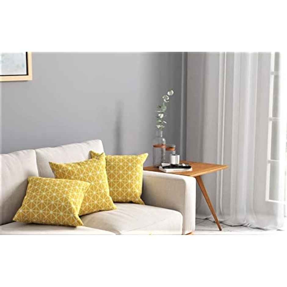 Urban Space Cotton Cushion Covers Set, Made of Cotton 16 inch x 16 inch, Yellow Star