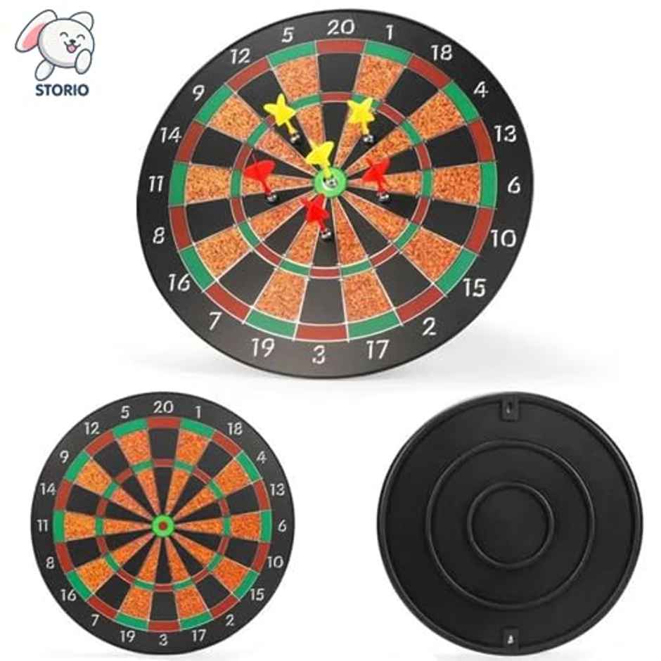 Storio Magnetic Dart Board | Safe Indoor Outdoor Dart Game - 15 inch