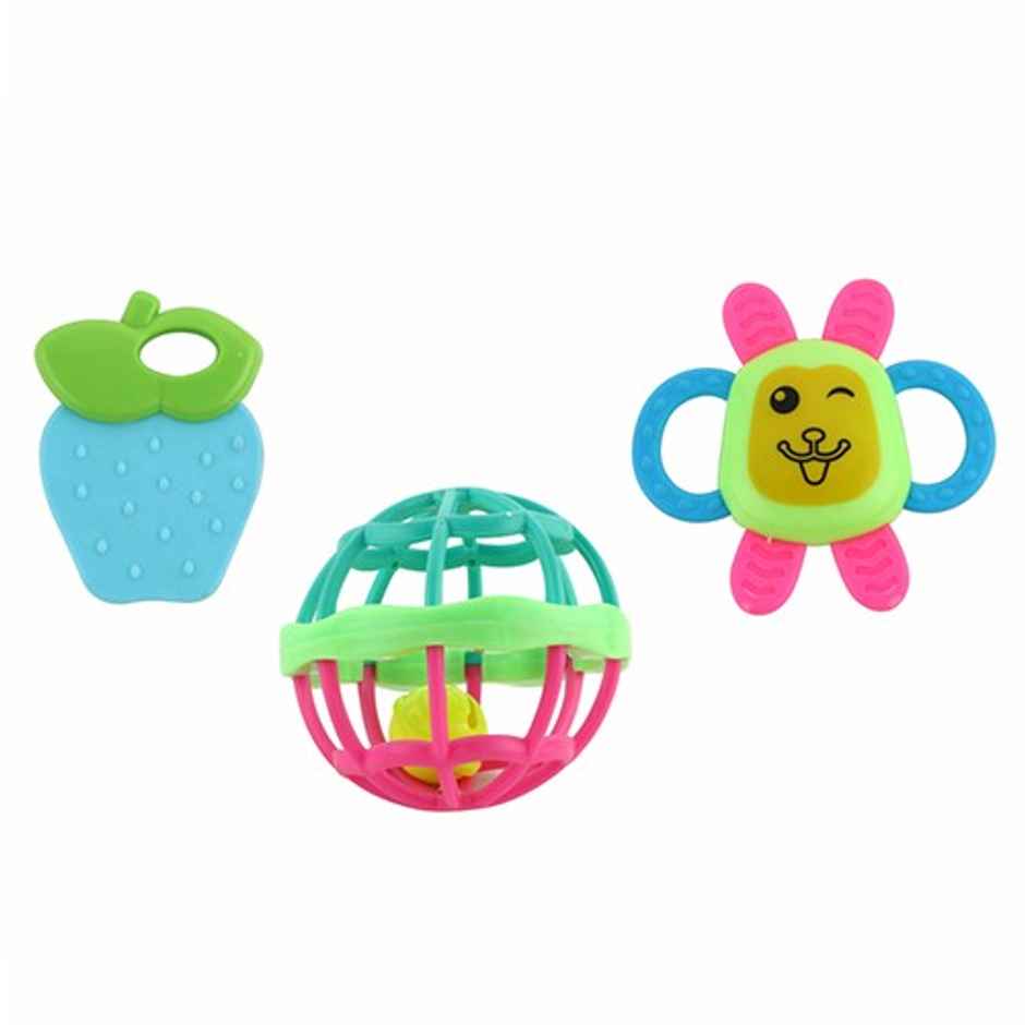 Aditi Toys 3-Piece Baby Rattle Set - Safe, Colourful, 100% BPA Free, Non-Toxic, Infant Grab, Age 0 -6M