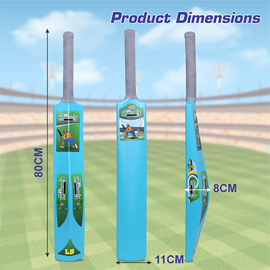 Aditi Toys Big Turf Cricket Bat, for Kids & Adults 15+ | Indoor/Outdoor | Blue - 34.5 in