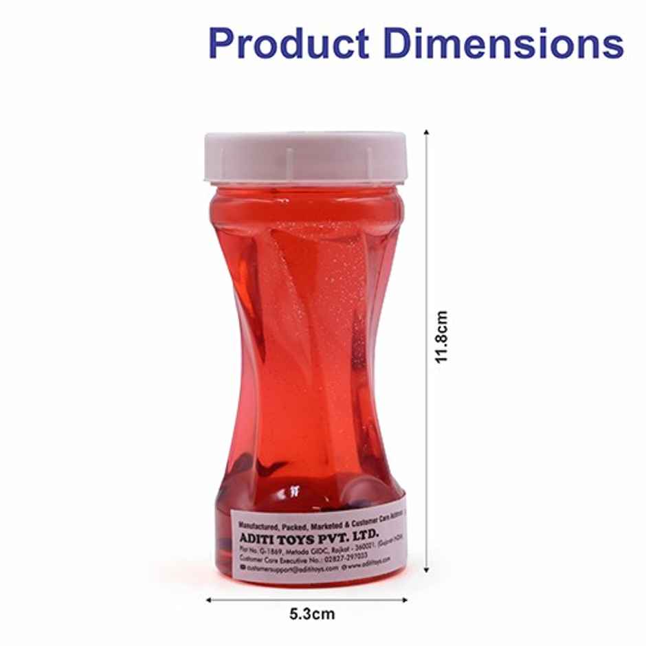 Aditi Toys Glitter Scented Slime Kit, Soft, Non-Sticky, Non-Toxic, Age 5+ | Red