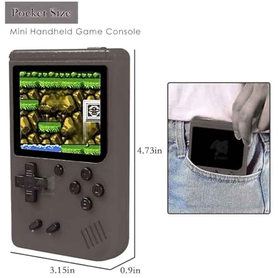 Storio Rechargeable Pocket Video Game For Kids 400 In 1 Retro Game Box | Black