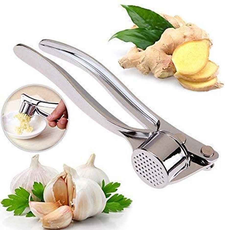 Clazkit Garlic Crusher Presser Garlic Press Garlic Grinding Slicer (Silver), Medium (CGCP)
