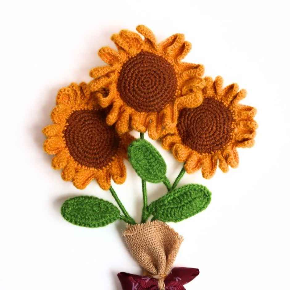 Handcrafted Crochet Sunflowers Bouquet | The Kalaa Store
