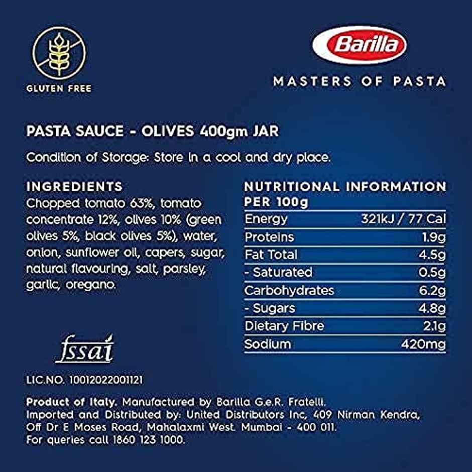 Barilla Olives Pasta And Pizza Sauce