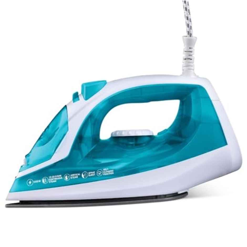 Kent Glide Steam Iron | 1250W | Powerful Steam Burst Upto 20G/Min| Turquoise Blue