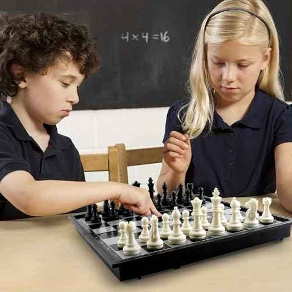 Storio Magnetic Chessboard | Folding Travel Chess Game Set | 8+ Years