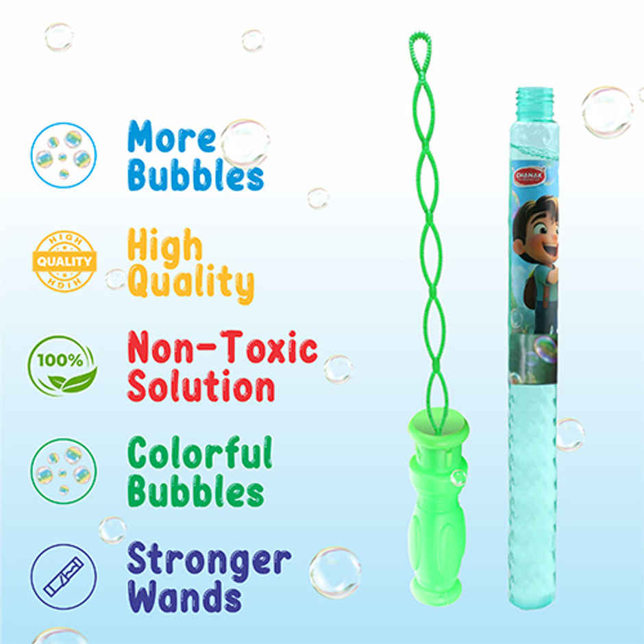 Aditi Toys Bubble Wands - Pack of 6 Colourful Bubble Sticks for Kids with Bubble Solution, Above 3Y+