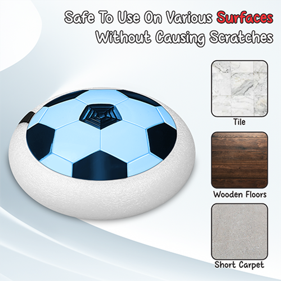 Aditi Toys Air Hover Soccer Light-Up Floating Ball with Soft Foam Bumper Indoor/Outdoor-Age 3+, Blue