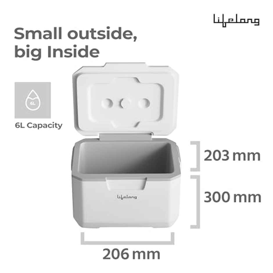 Lifelong Insulated Chiller Ice Box | 6 L | BPA-Free | For Travel, Parties, Bar & Medical Use
