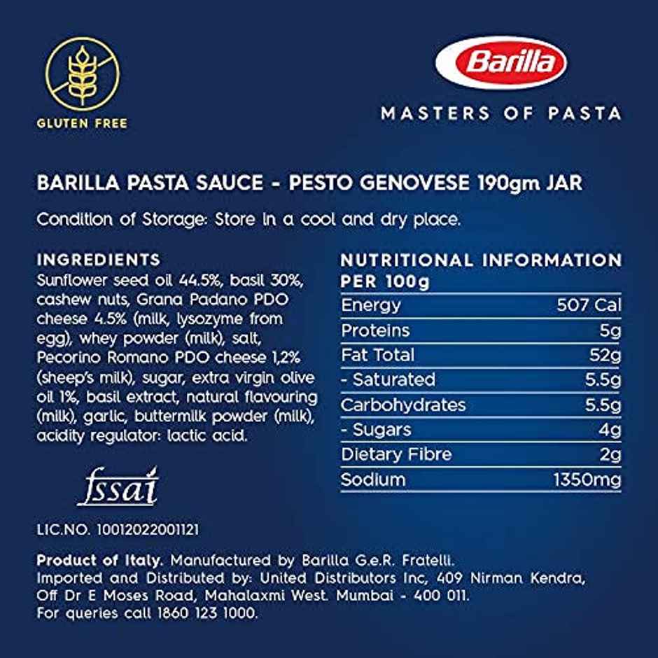 Barilla Pesto Genovese Pasta And Pizza Sauce